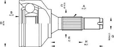 OPEN PARTS cvj566810 -  Шарнирный комплект, приводной вал